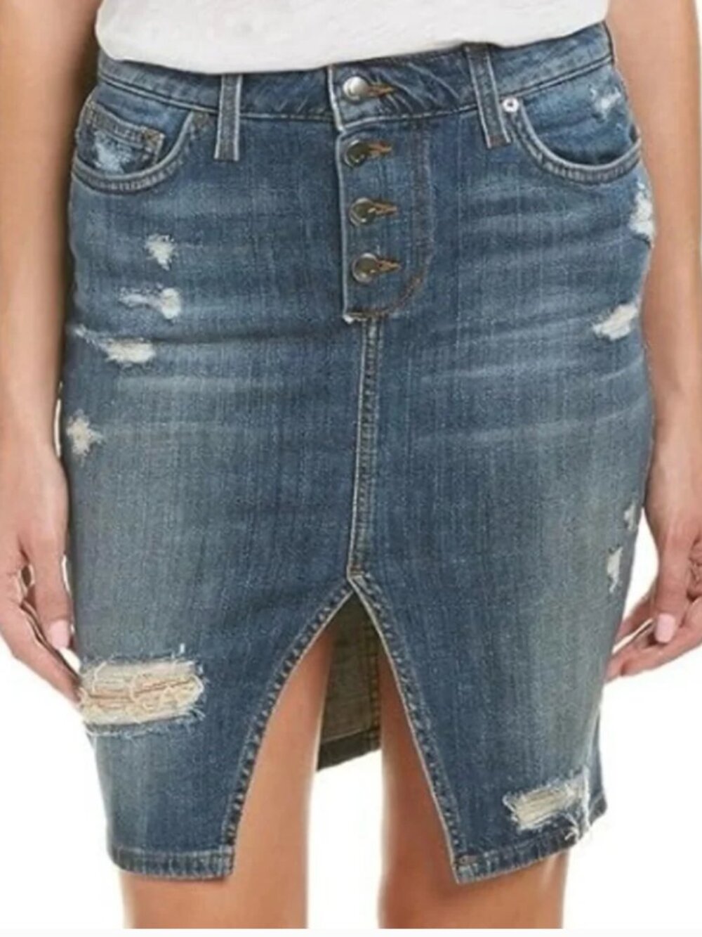 Joes Brand Pencil jean skirt- 4 buttons Blue denim Size 6